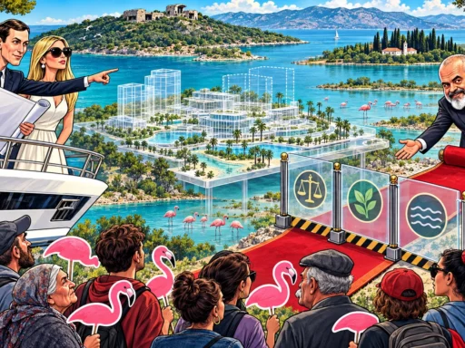 Des flamants roses et des manifestants font face à un complexe de luxe sur la côte albanaise